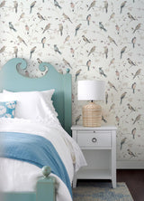 York Birdsong Mauve Trail Wallpaper