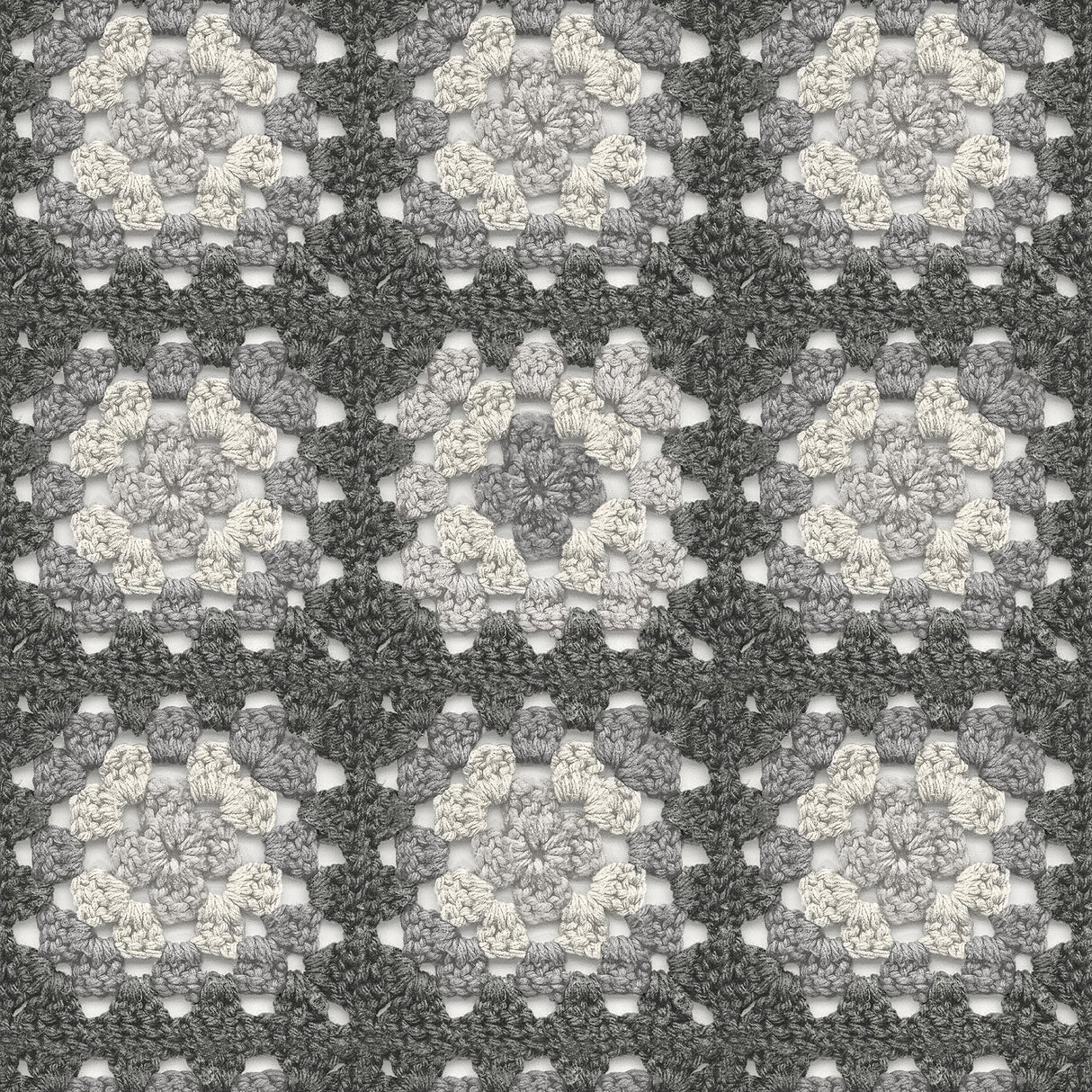 York Maud Grey Crochet Geometric Wallpaper