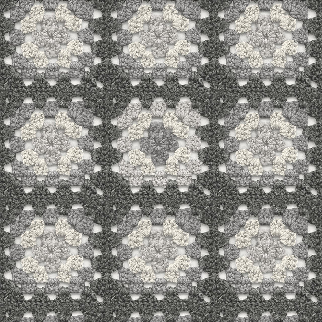 York Maud Grey Crochet Geometric Wallpaper