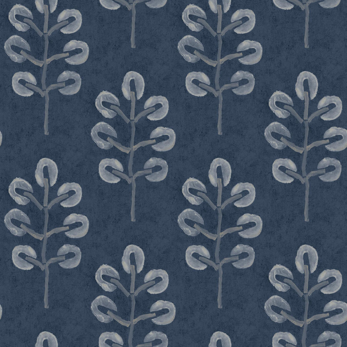 York Plum Tree Dark Blue Botanical Wallpaper