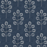 York Plum Tree Dark Blue Botanical Wallpaper