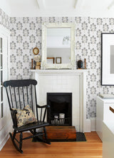 York Plum Tree Black Botanical Wallpaper