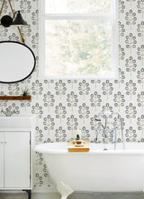 York Plum Tree Black Botanical Wallpaper
