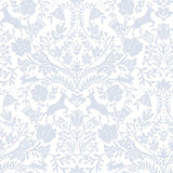 York Forest Dance Light Blue Damask Wallpaper
