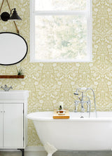 York Forest Dance Honey Damask Wallpaper