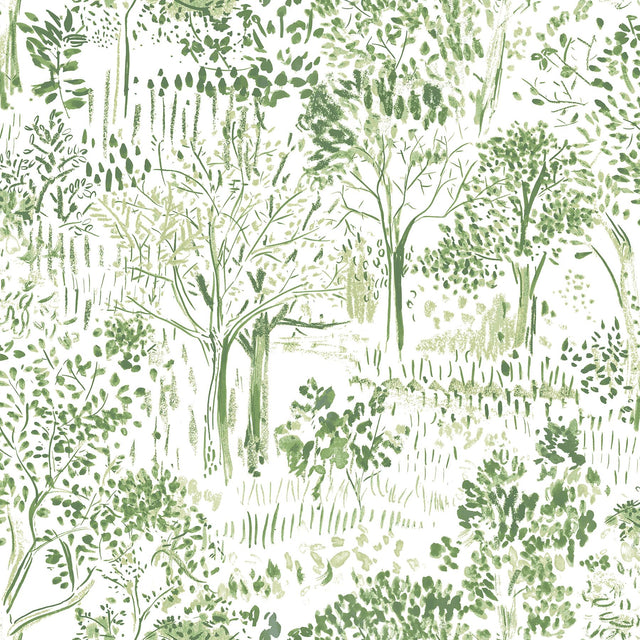 York Walden Green Forest Wallpaper