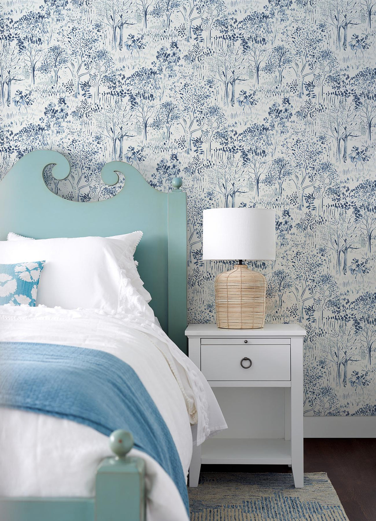 York Walden Navy Forest Wallpaper