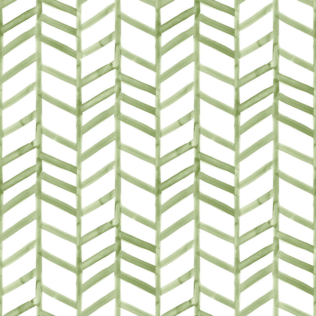 York Fletching Green Geometric Wallpaper
