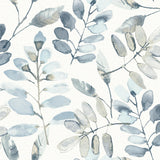 York Pinnate Blue Leaves Wallpaper
