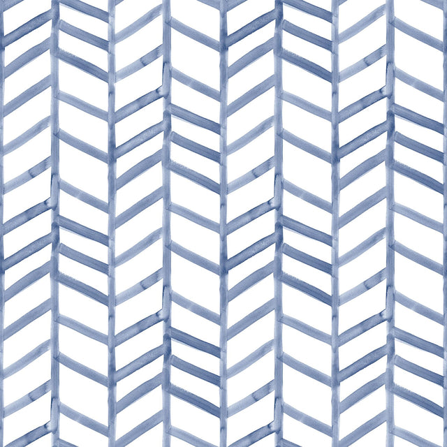 York Fletching Navy Geometric Wallpaper