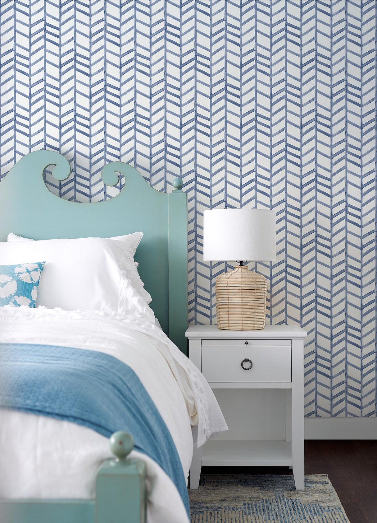 York Fletching Navy Geometric Wallpaper