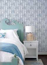 York Fletching Navy Geometric Wallpaper