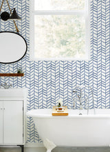 York Fletching Navy Geometric Wallpaper