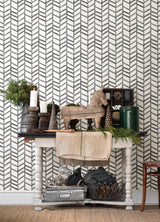 York Fletching Black Geometric Wallpaper