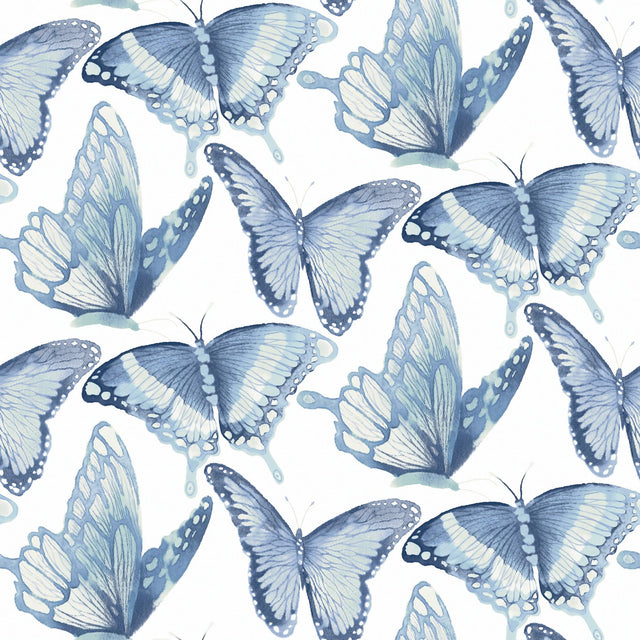 York Janetta Blue Butterfly Wallpaper