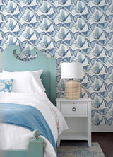 York Janetta Blue Butterfly Wallpaper