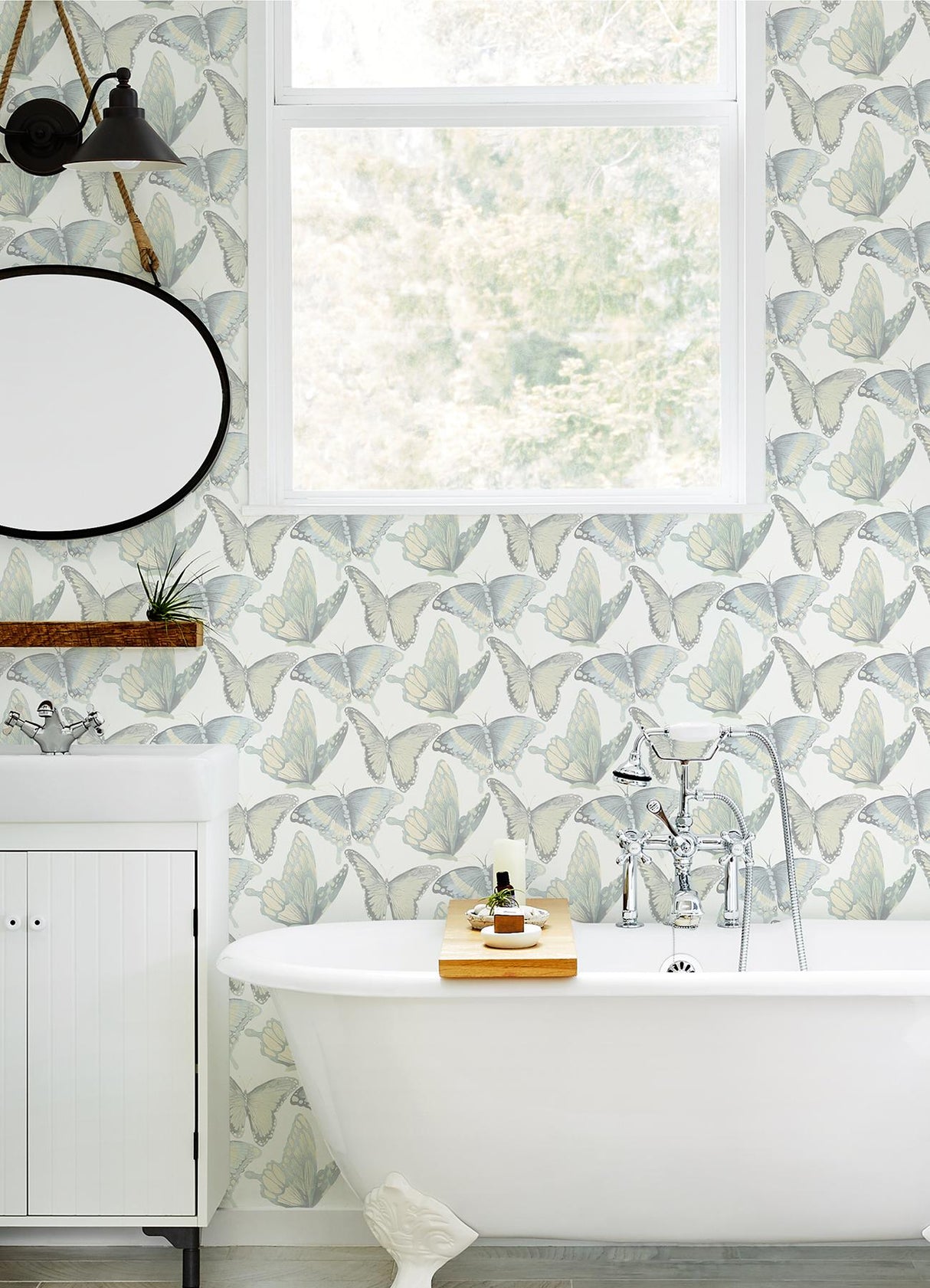 York Janetta Mint Butterfly Wallpaper