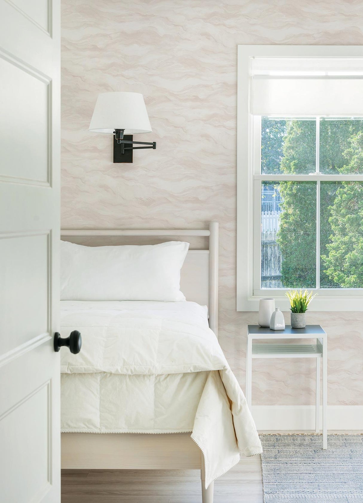 York Cirrus Blush Wave Wallpaper