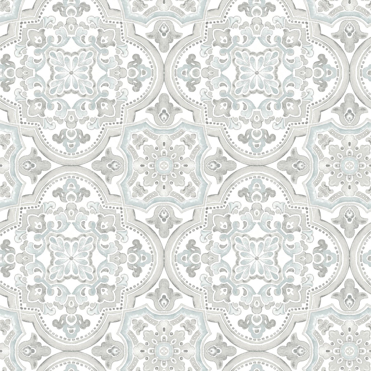 York Concord Aqua Medallion Wallpaper