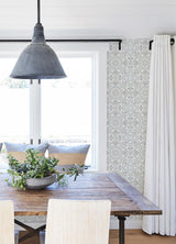 York Concord Aqua Medallion Wallpaper