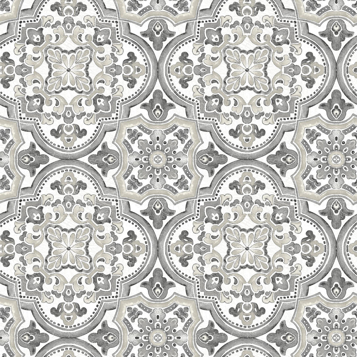 York Concord Black Medallion Wallpaper