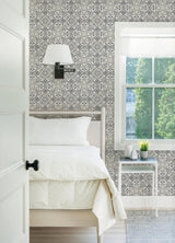 York Concord Black Medallion Wallpaper