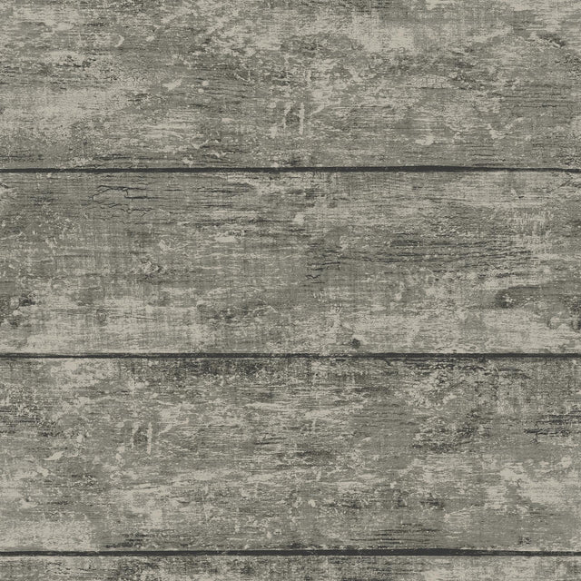 York Cabin Charcoal Wood Planks Wallpaper