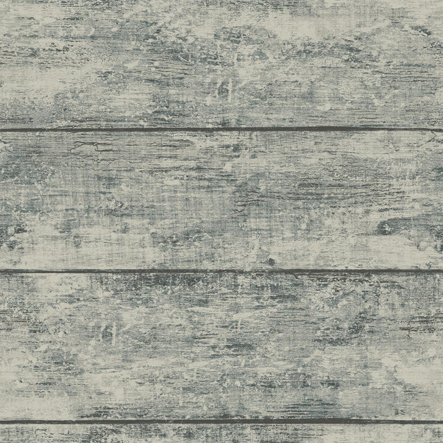 York Cabin Teal Wood Planks Wallpaper