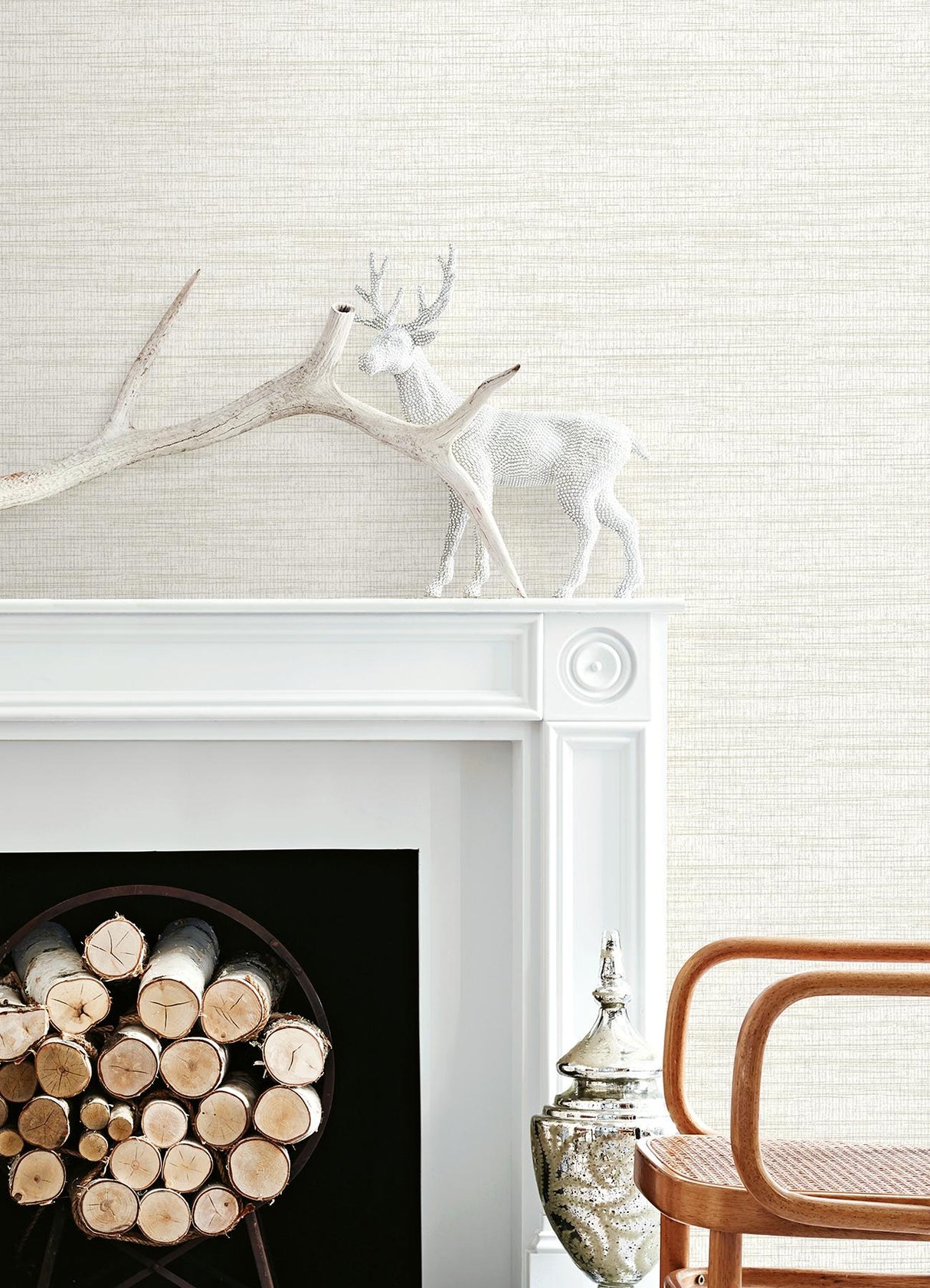 York Solitude White Distressed Texture Wallpaper