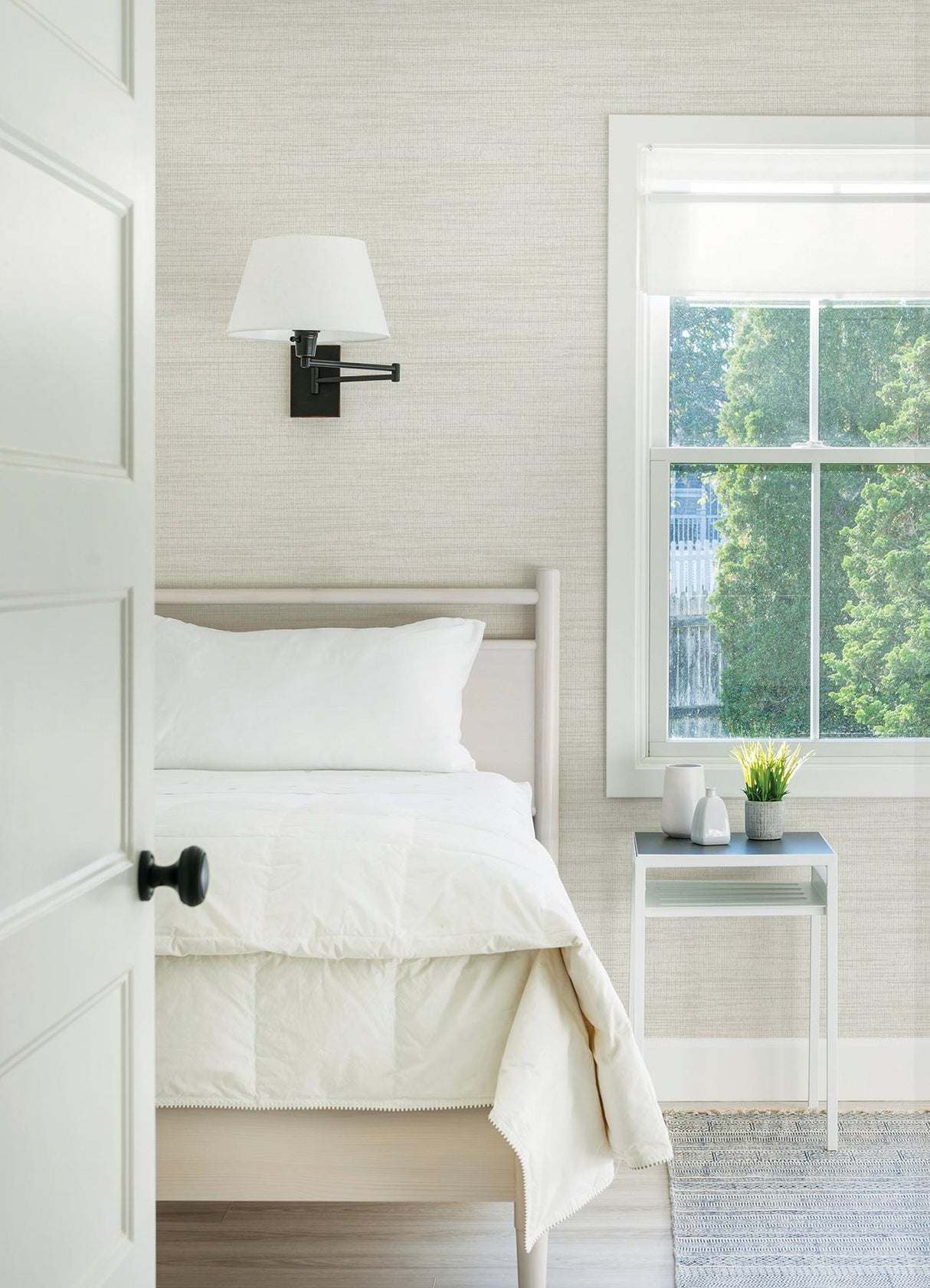 York Solitude White Distressed Texture Wallpaper