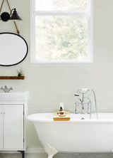 York Agave Light Grey Faux Grasscloth Wallpaper