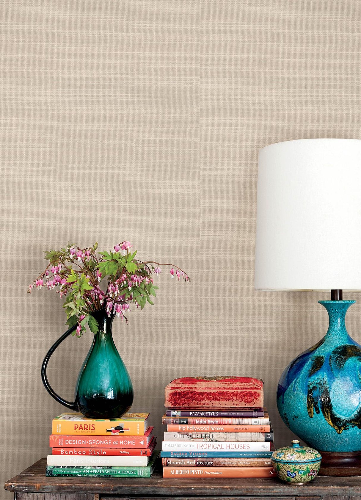 York Spinnaker Peach Netting Wallpaper