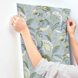 York Bohemian Blue Jacobean Wallpaper