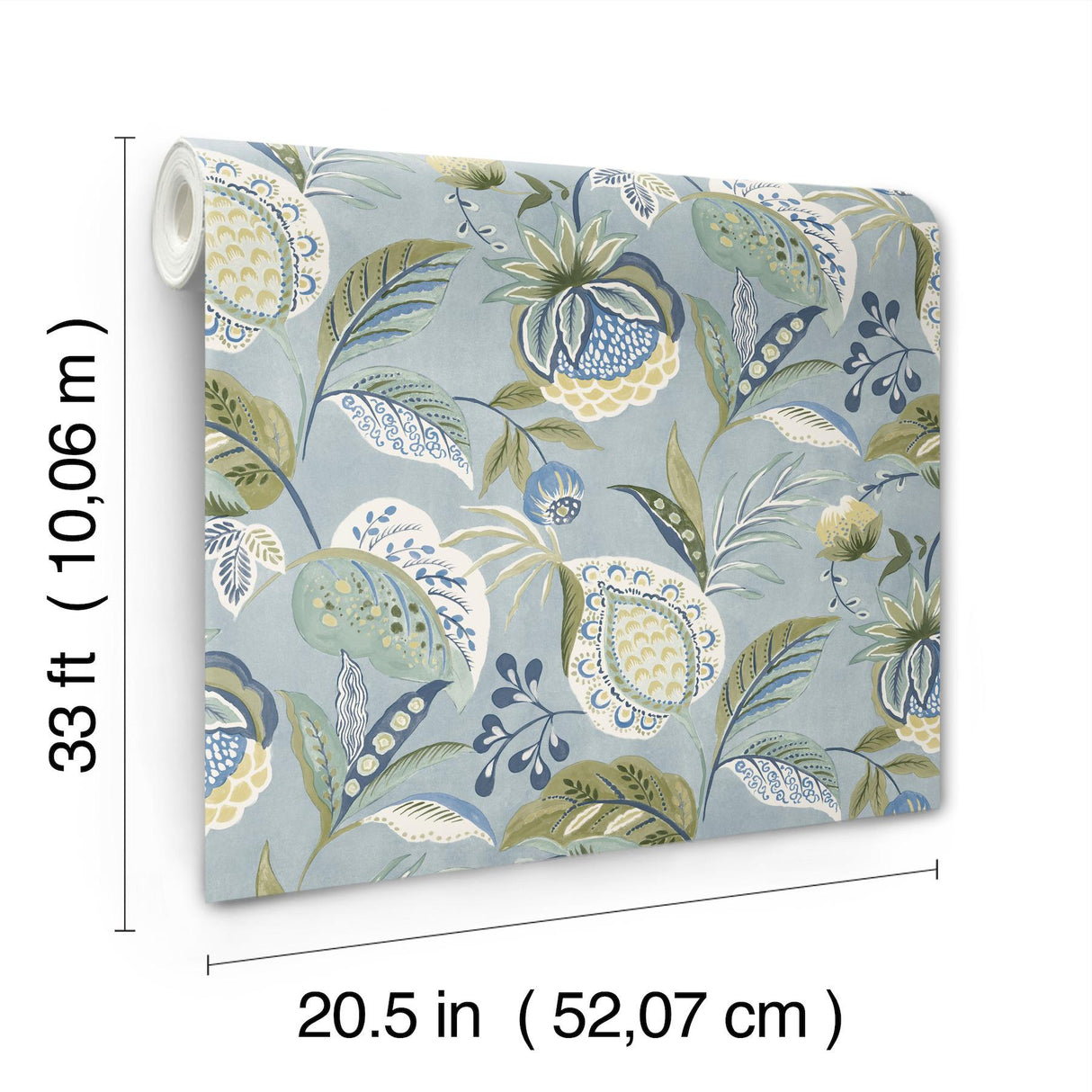 York Bohemian Blue Jacobean Wallpaper