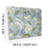York Bohemian Blue Jacobean Wallpaper