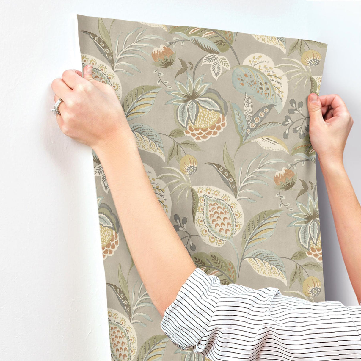York Bohemian Taupe Jacobean Wallpaper