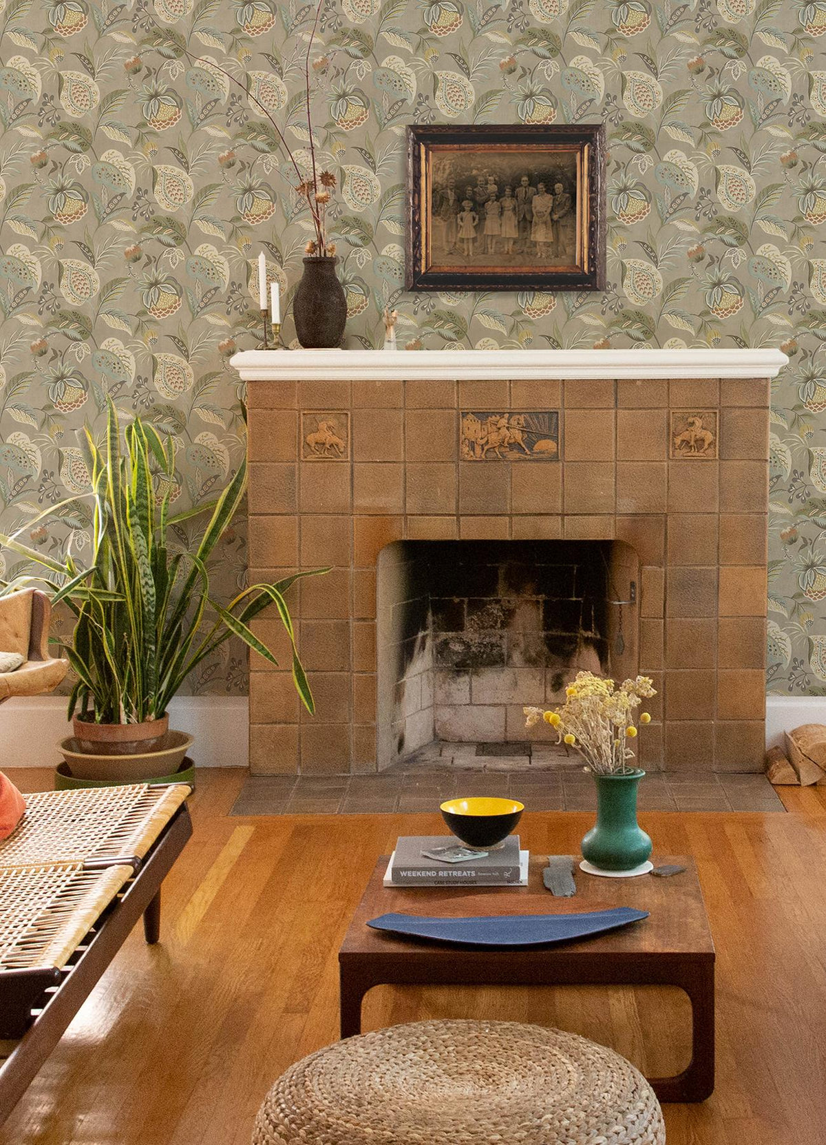 York Bohemian Taupe Jacobean Wallpaper