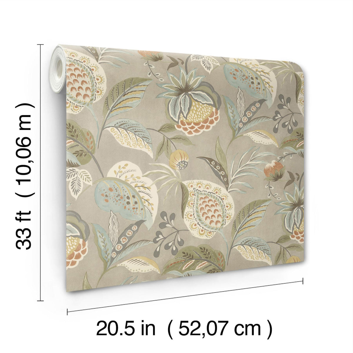 York Bohemian Taupe Jacobean Wallpaper