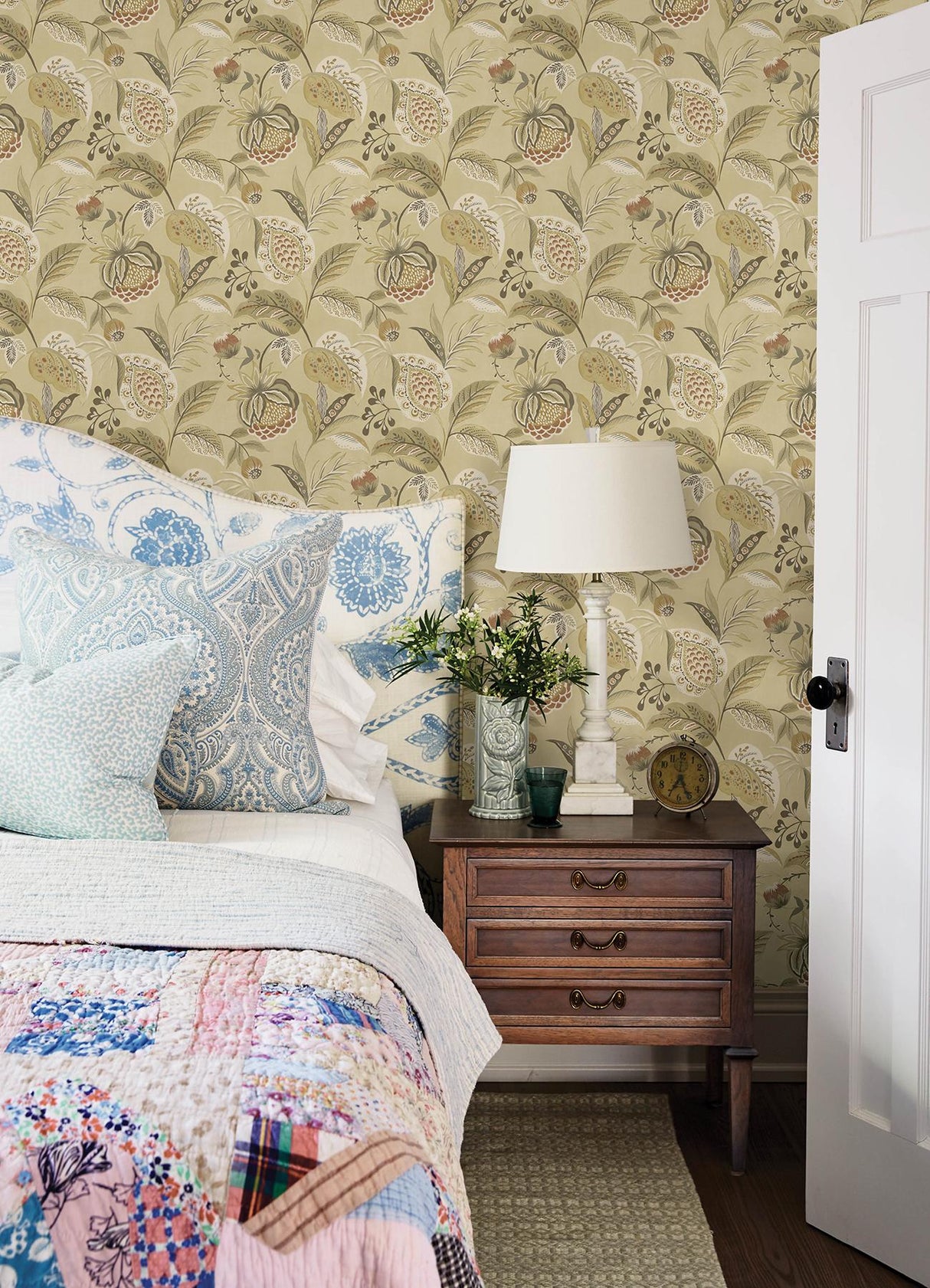 York Bohemian Mustard Jacobean Wallpaper