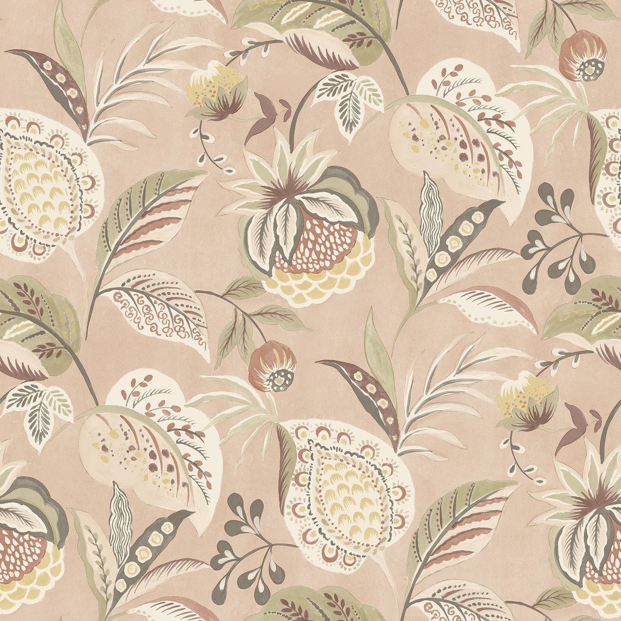 York Bohemian Blush Jacobean Wallpaper