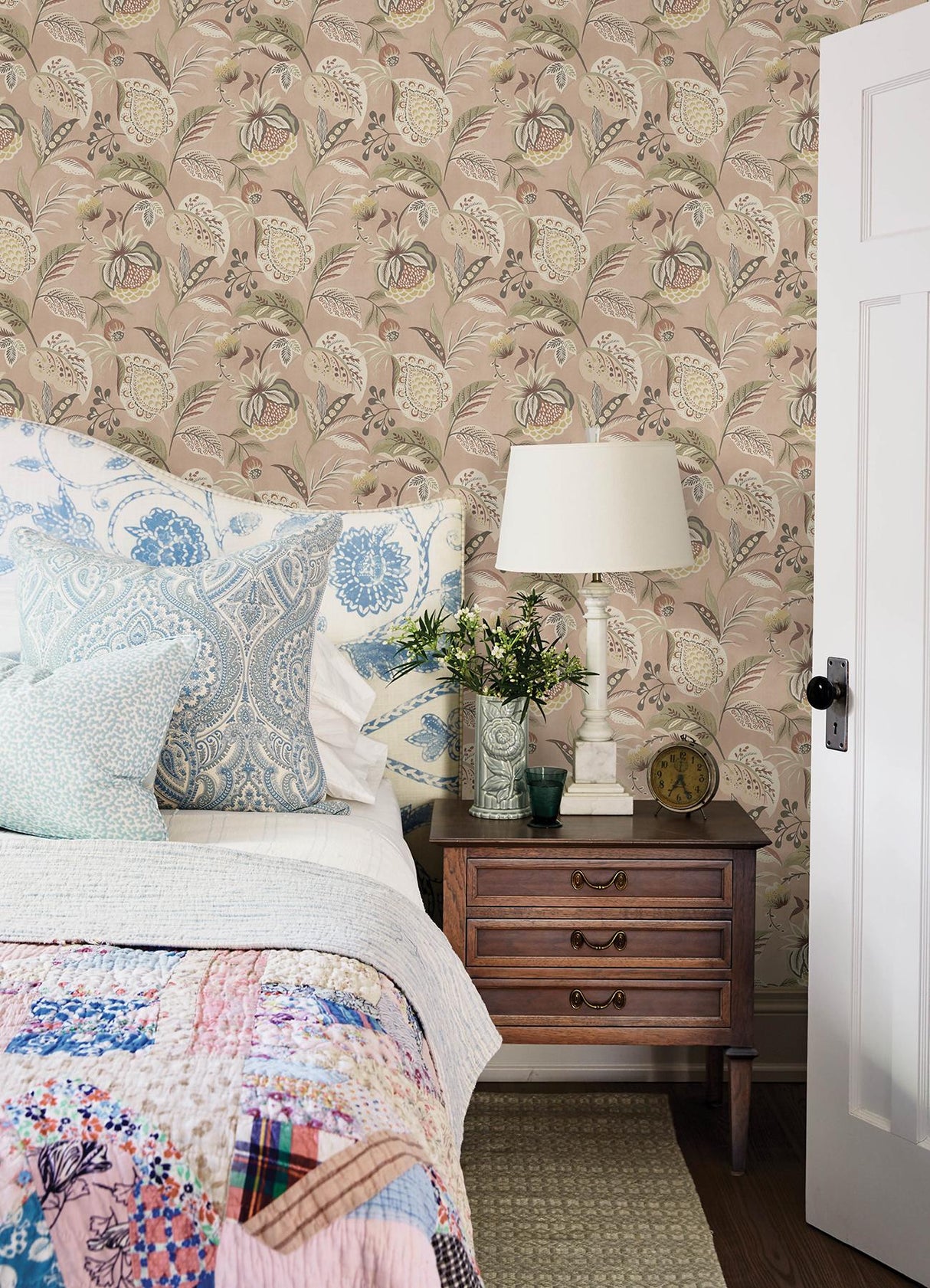 York Bohemian Blush Jacobean Wallpaper