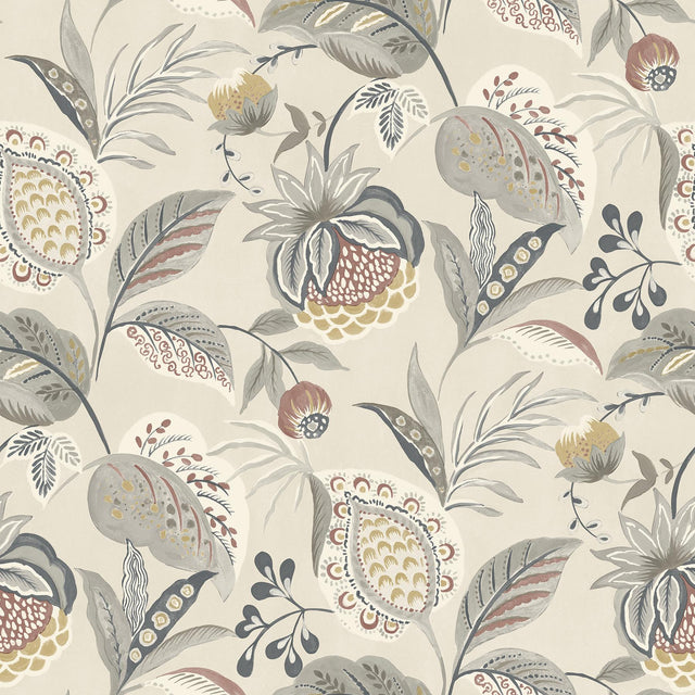 York Bohemian Grey Jacobean Wallpaper