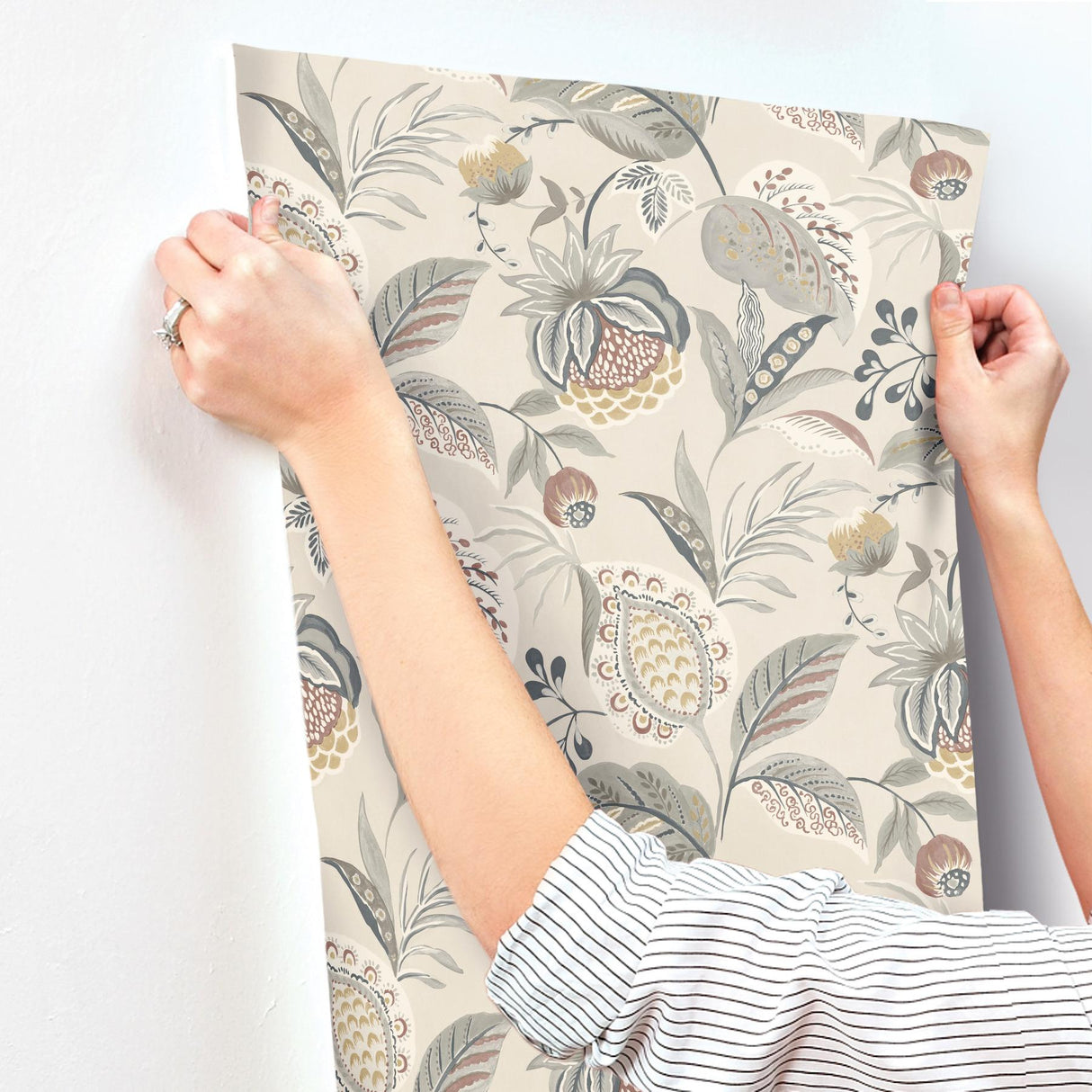 York Bohemian Grey Jacobean Wallpaper