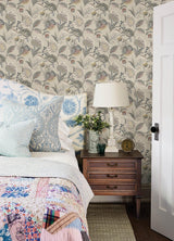 York Bohemian Grey Jacobean Wallpaper