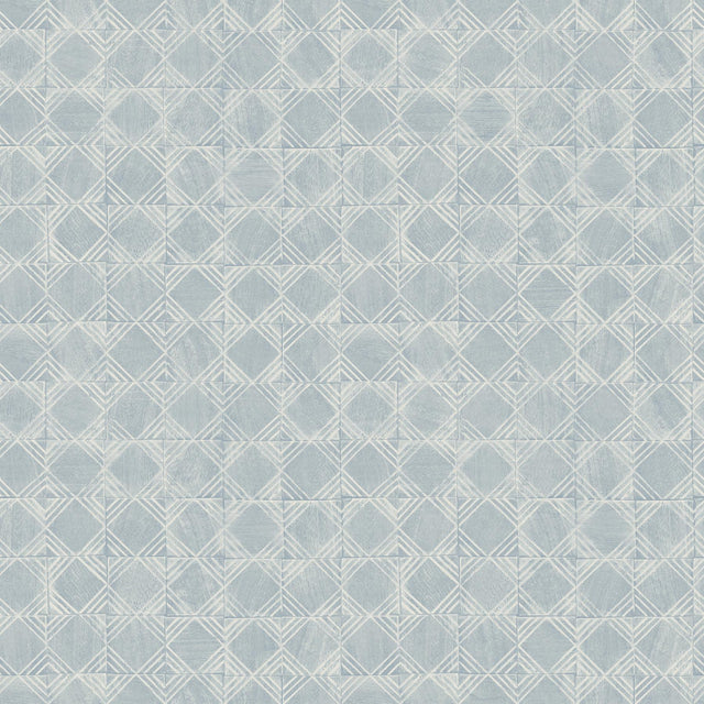York Button Block Blue Geometric Wallpaper