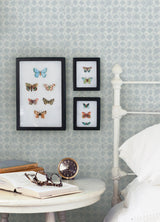 York Button Block Blue Geometric Wallpaper