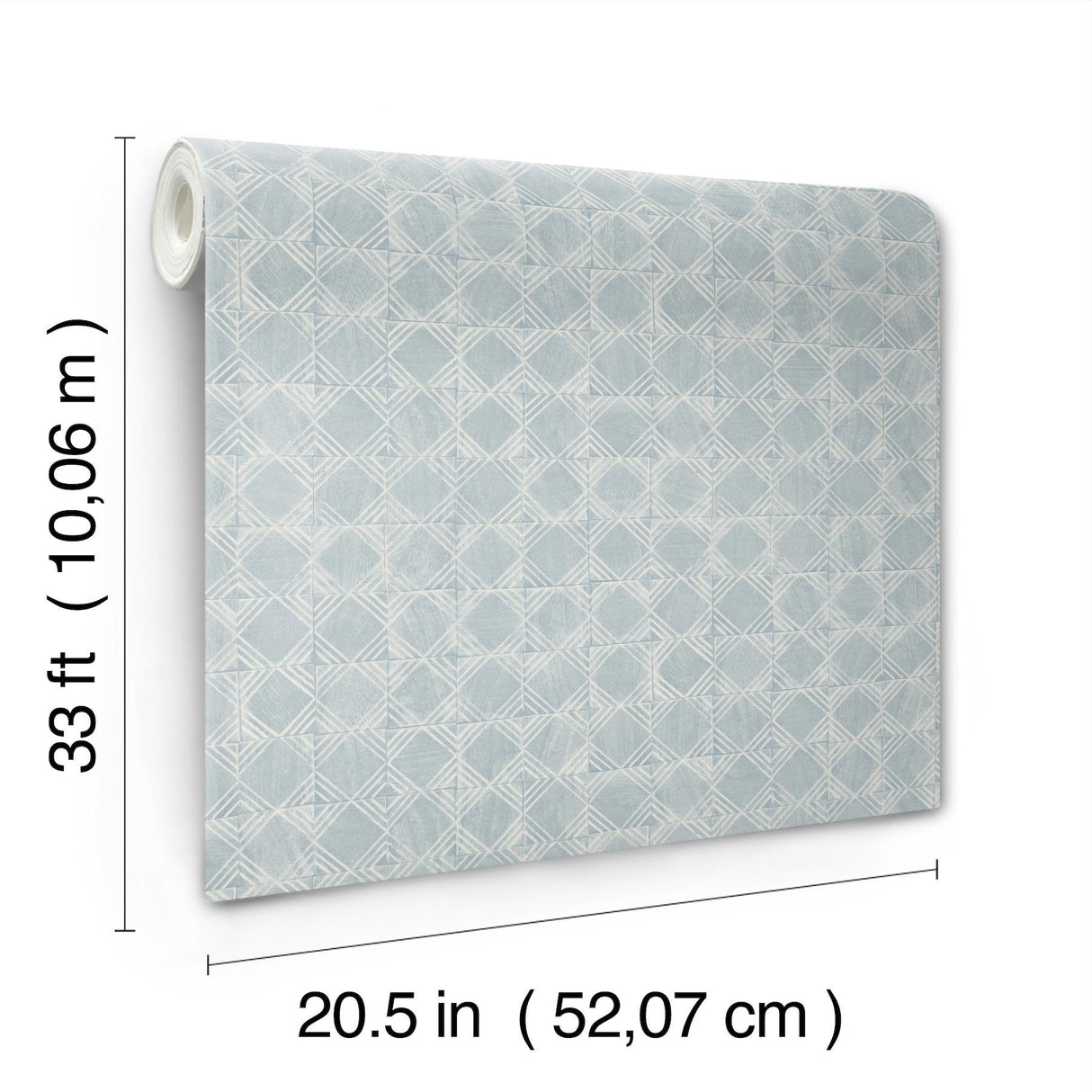 York Button Block Blue Geometric Wallpaper
