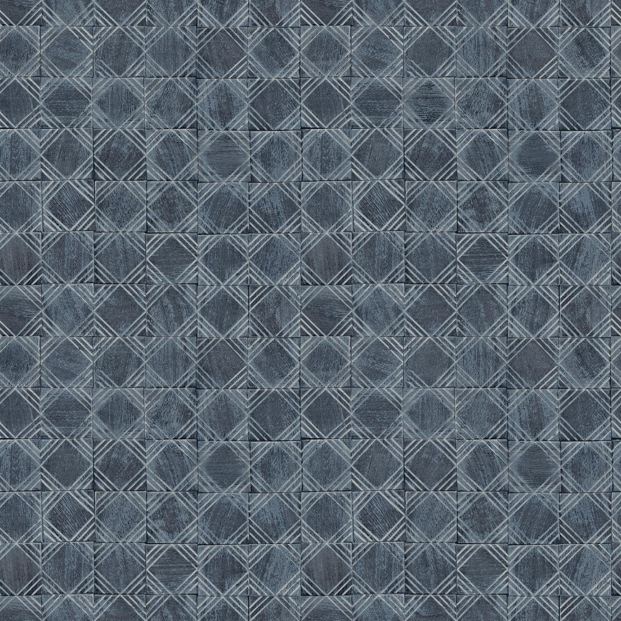 York Button Block Navy Geometric Wallpaper