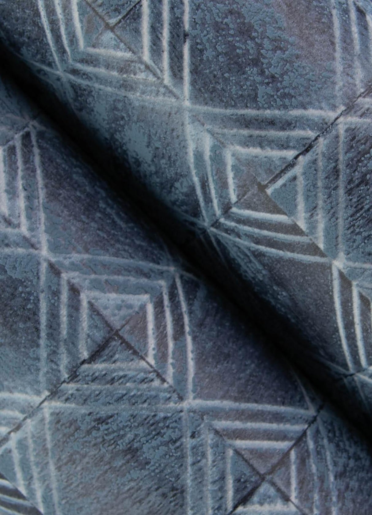 York Button Block Navy Geometric Wallpaper