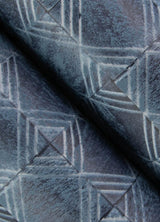 York Button Block Navy Geometric Wallpaper